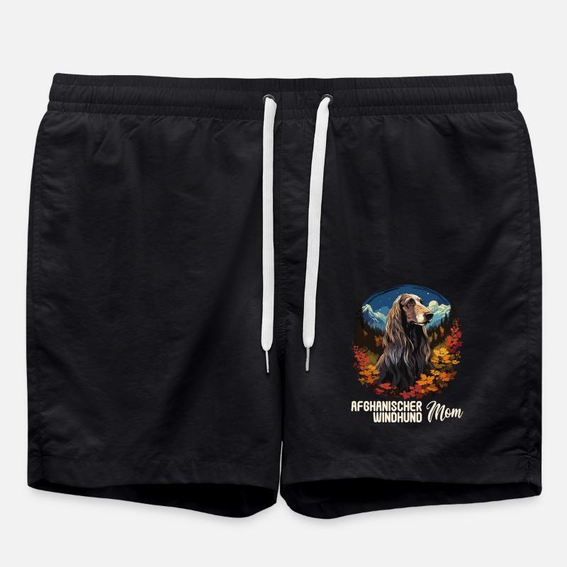 Dog Afghan Hound - Swim Trunks - black