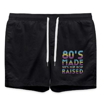 Les années 80 ont fait que le hip-hop des années 90 a augmenté - Short de bain - noir - Devant - AI Model Male 185 light (185cm)