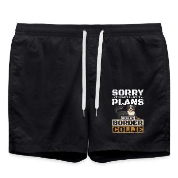 Je ne peux pas avoir de projets avec mon border collie - Short de bain - noir - Devant - AI Model Male 185 light (185cm)