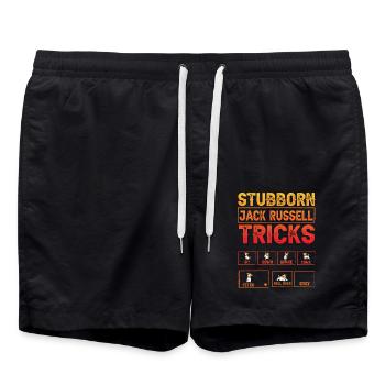 Stubborn Jack Russell Tricks - Swim Trunks - black - Front - AI Model Male 185 light (185cm)