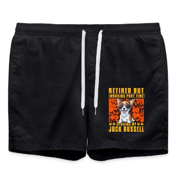 Retired but working part time Jack Russell - Swim Trunks - black - Front - AI Model Male 185 light (185cm)