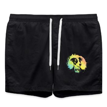 Jack Russell Terrier - Badeshorts - Schwarz - Vorne - AI Model Male 185 light (185cm)