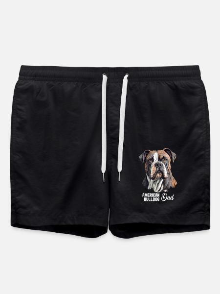Dog American Bulldog - Swim Trunks - black