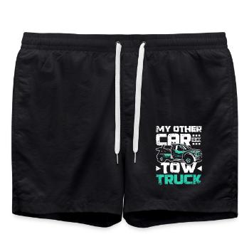 My other car is a tow truck - Swim Trunks - black - Front - AI Model Male 185 light (185cm)