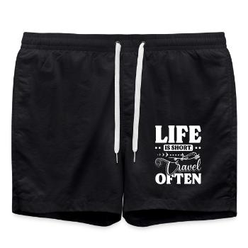La vie est souvent un court voyage - Short de bain - noir - Devant - AI Model Male 185 light (185cm)