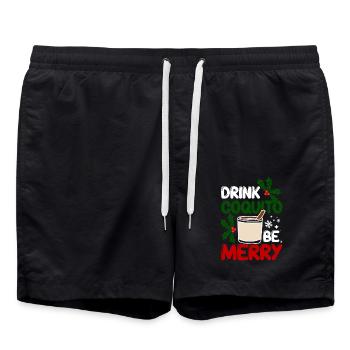 Puerto Rico Christmas Drink coquito be berry - Badeshorts - Schwarz - Vorne - AI Model Male 185 light (185cm)