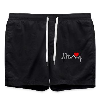 Mailand Skyline Italien Herzschlag Fan Love Milano - Badeshorts - Schwarz - Vorne - AI Model Male 185 light (185cm)