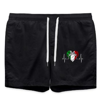 Mailand Skyline Italien Herzschlag Fan Love Milano - Badeshorts - Schwarz - Vorne - AI Model Male 185 light (185cm)
