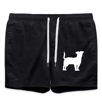 Jack Russell Terrier - Badeshorts - Schwarz - Vorne - AI Model Male 185 light (185cm)
