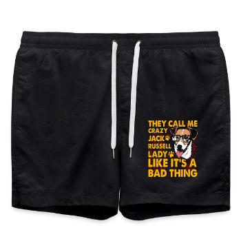 Jack Russell dicton drôle - Short de bain - noir - Devant - AI Model Male 185 light (185cm)