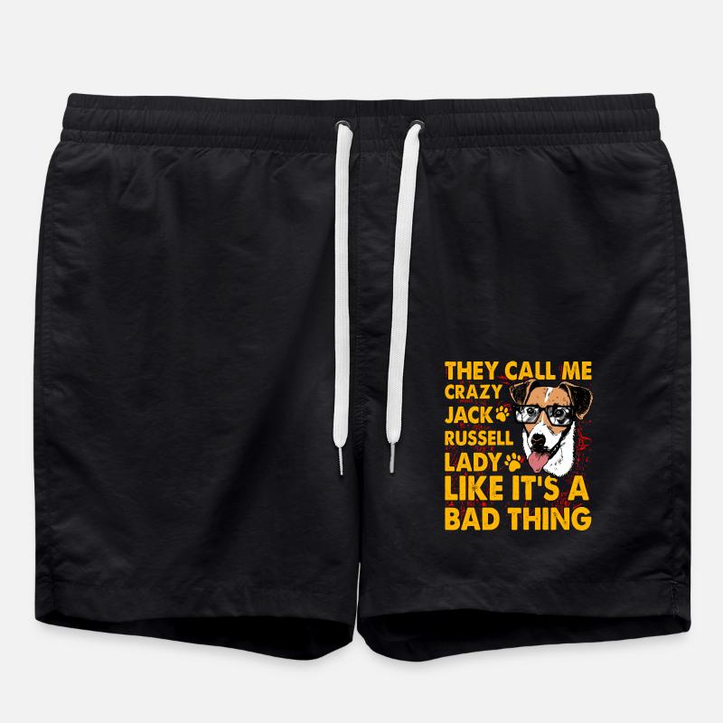 Jack Russell Lustiger Spruch - Badeshorts - Schwarz