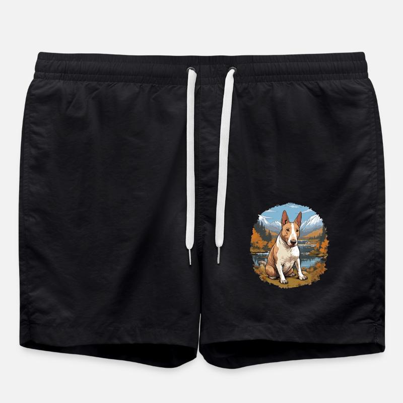 Dog Bull Terrier - Swim Trunks - black