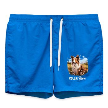 Dog Collie - Swim Trunks - cobalt blue - Front