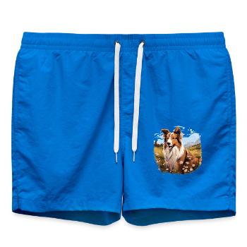 Dog Collie - Swim Trunks - cobalt blue - Front
