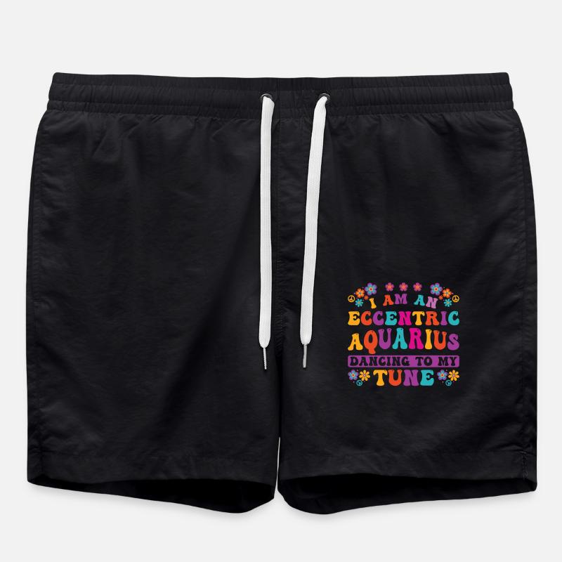 Verseau Zodiaque Personnalité Groovy Cool - Short de bain - noir