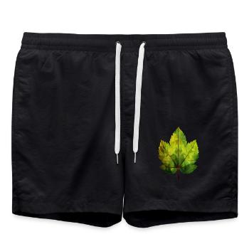 La magie de la châtaigne : l’arbre et la feuille en harmonie - Short de bain - noir - Devant - AI Model Male 185 light (185cm)