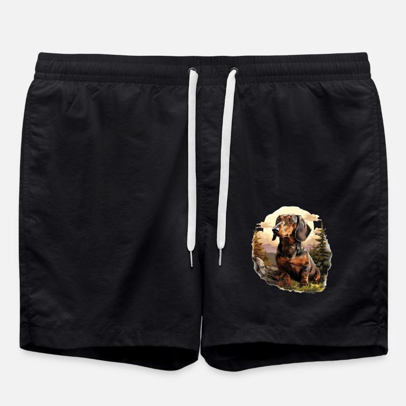 Chien teckel - Short de bain - noir