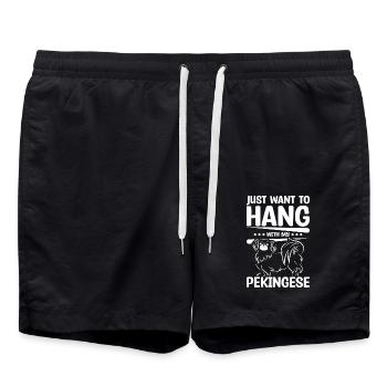 Je veux juste passer du temps avec mon pékinois - Short de bain - noir - Devant - AI Model Male 185 light (185cm)