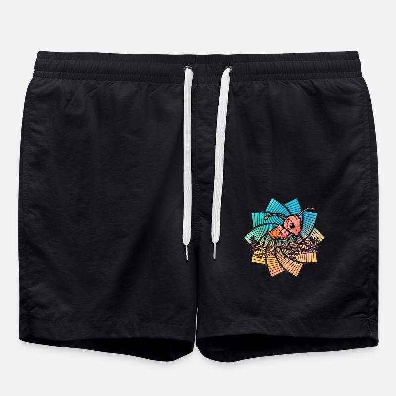 Ameise Retro - Badeshorts - Schwarz