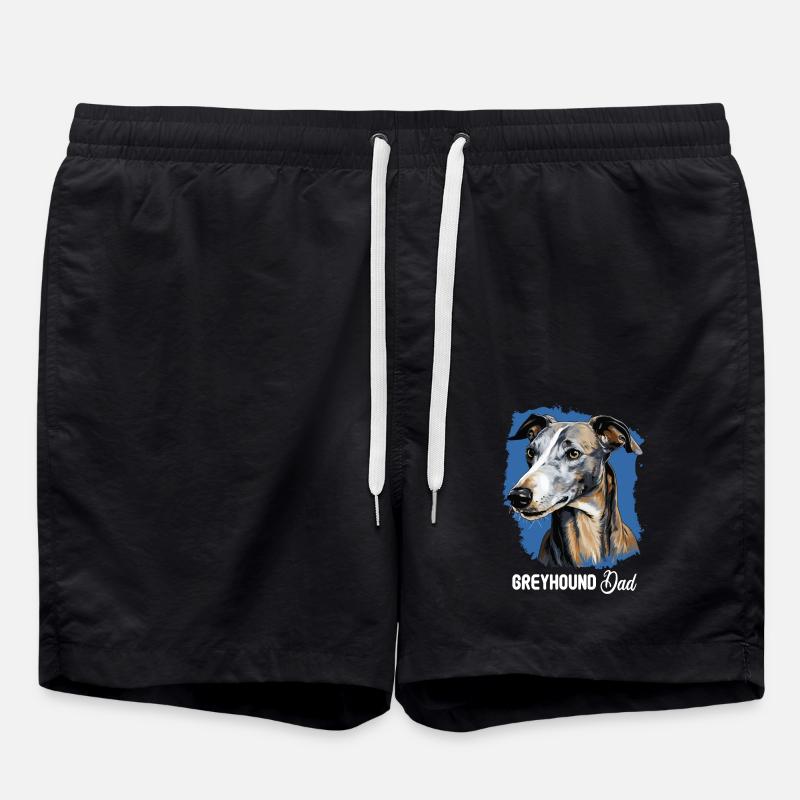 Hund Greyhound - Badeshorts - Schwarz