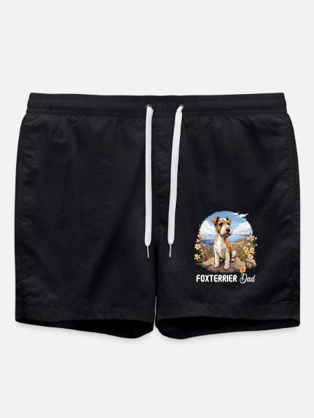 Dog Fox Terrier - Swim Trunks - black