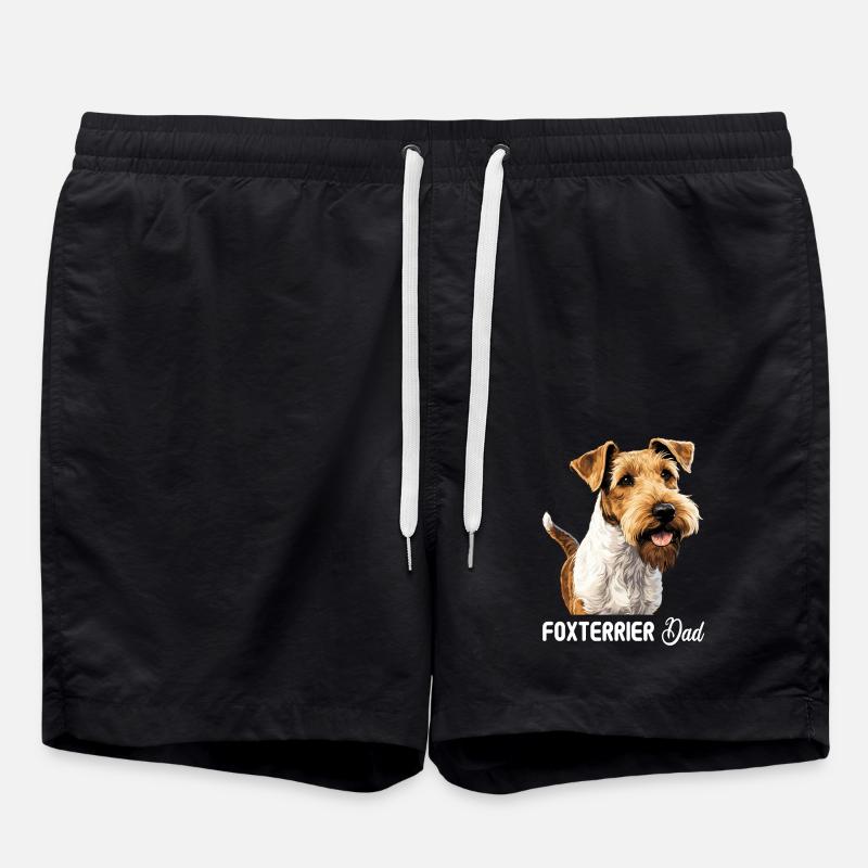 Dog Fox Terrier - Swim Trunks - black