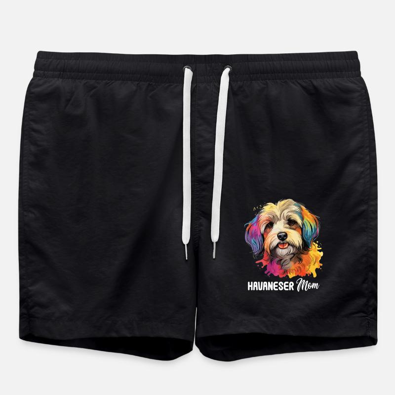 Dog Havanese - Swim Trunks - black