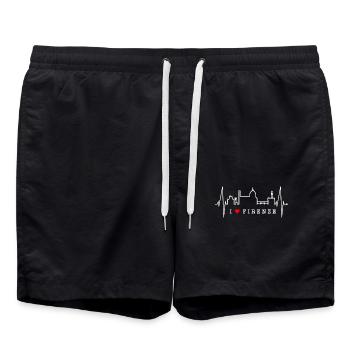 Florence Skyline Italy Heartbeat I Love Firenze - Swim Trunks - black - Front - AI Model Male 185 light (185cm)