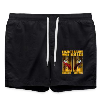 I used to believe when I was a kid bad answers - Swim Trunks - black - Front - AI Model Male 185 light (185cm)