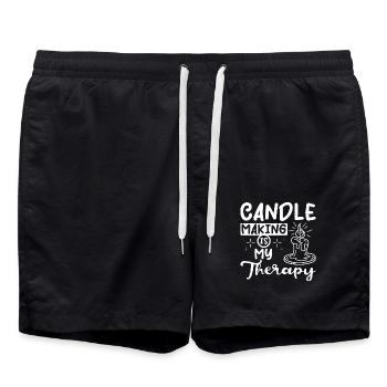 La fabrication de bougies est ma thérapie - Short de bain - noir - Devant - AI Model Male 185 light (185cm)