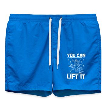 Funny Jesus bodybuilding Bench press, you can lift - Swim Trunks - cobalt blue - Front