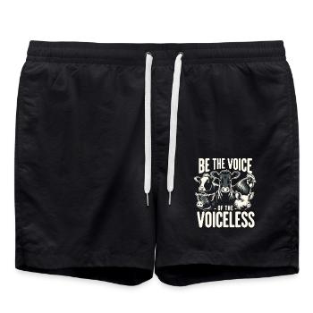 Animal Rights Vegan Be The Voice Of The Voiceless - Swim Trunks - black - Front - AI Model Male 185 light (185cm)