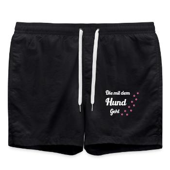 The one who walks with the dog Dogs Mom - Swim Trunks - black - Front - AI Model Male 185 light (185cm)