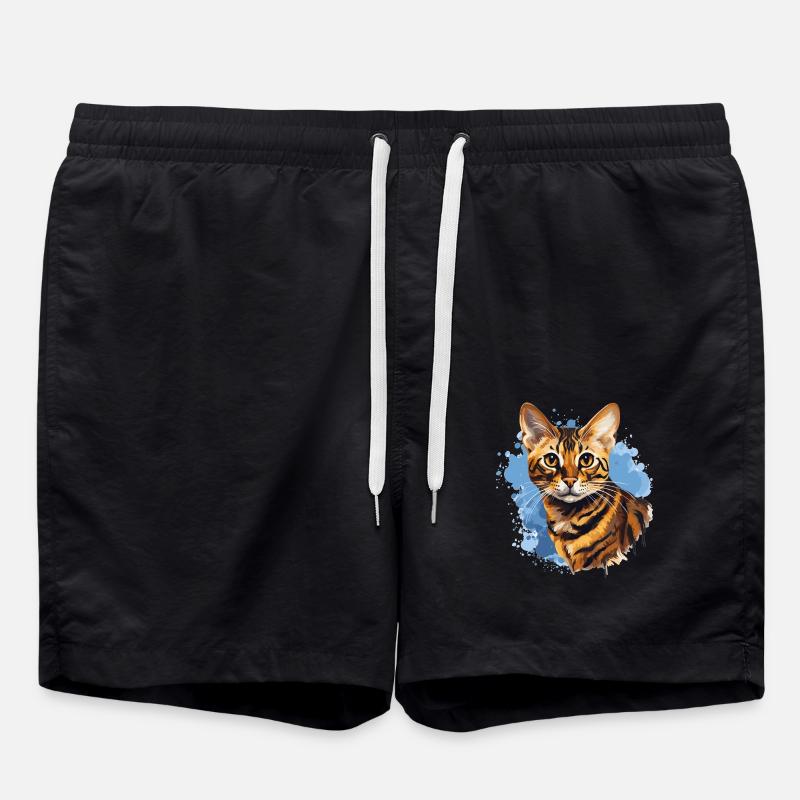 Bengal Cat - Swim Trunks - black