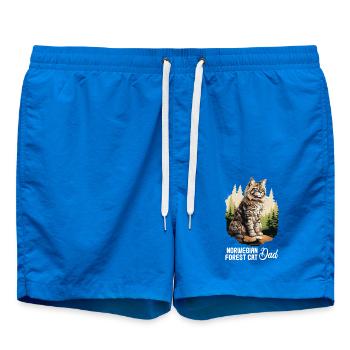 Norwegian Forest Cat - Badeshorts - Cobalt blue - Vorne