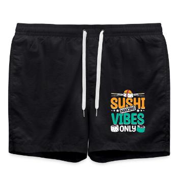 Sushi making vibes only - Badeshorts - Schwarz - Vorne - AI Model Male 185 light (185cm)