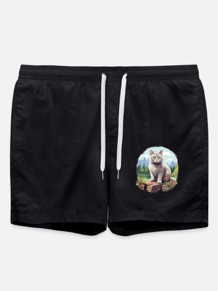 British Shorthair - Swim Trunks - black