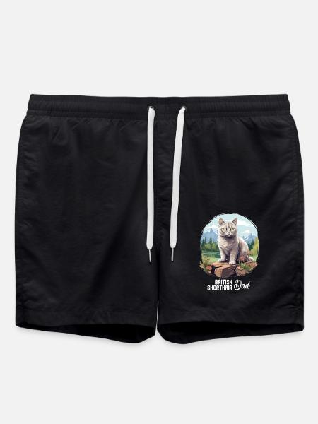British Shorthair - Swim Trunks - black