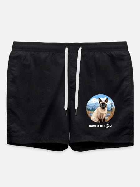 Siamese Cat Siamkatze - Badeshorts - Schwarz