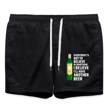 Lustiger Bier Spruch Alkohol - Badeshorts - Schwarz - Vorne - AI Model Male 185 light (185cm)