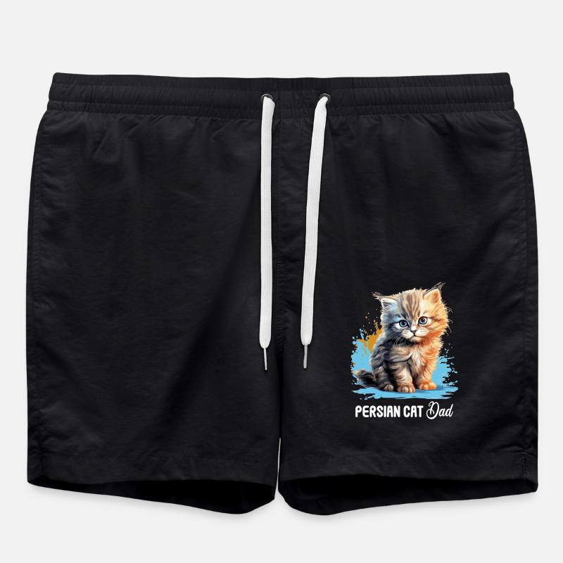 Persian Cat Perser Katze - Badeshorts - Schwarz