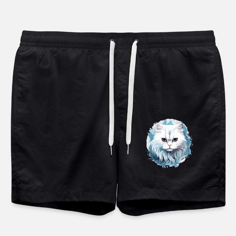 Persian Cat Perser Katze - Swim Trunks - black