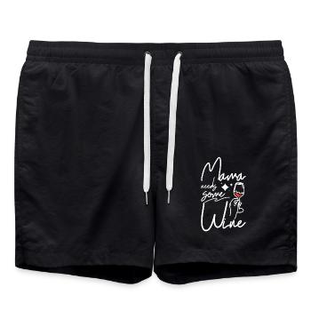 Mothers day Mom Mama needs some wine - Badeshorts - Schwarz - Vorne - AI Model Male 185 light (185cm)