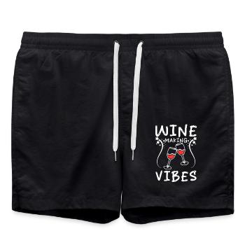 Wine making vibes - Badeshorts - Schwarz - Vorne - AI Model Male 185 light (185cm)