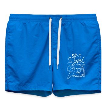 This girl runs on cats and wine - Swim Trunks - cobalt blue - Front
