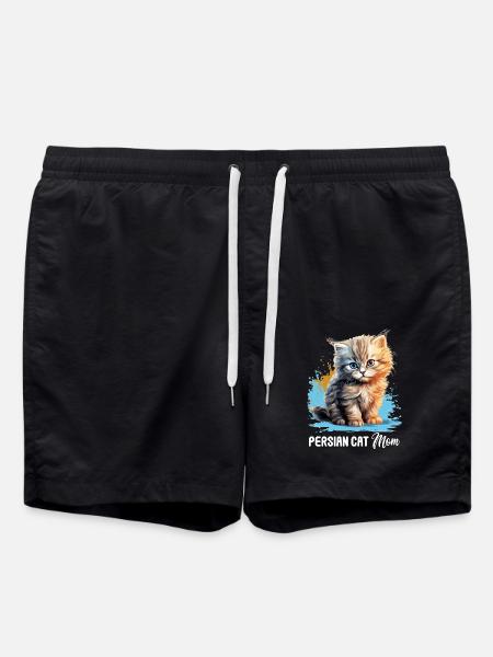 Persian Cat Perser Katze - Swim Trunks - black