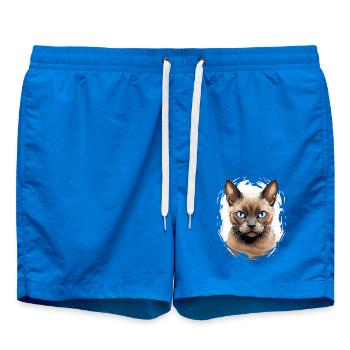 Burmese Cat Burma Katze - Badeshorts - Cobalt blue - Vorne