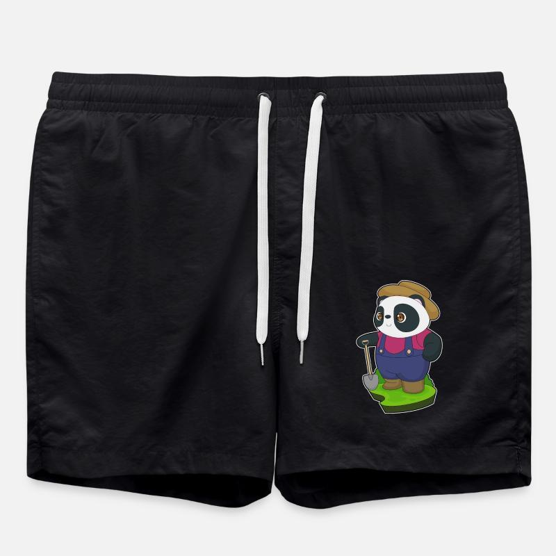 Panda Farmer Shovel - Swim Trunks - black