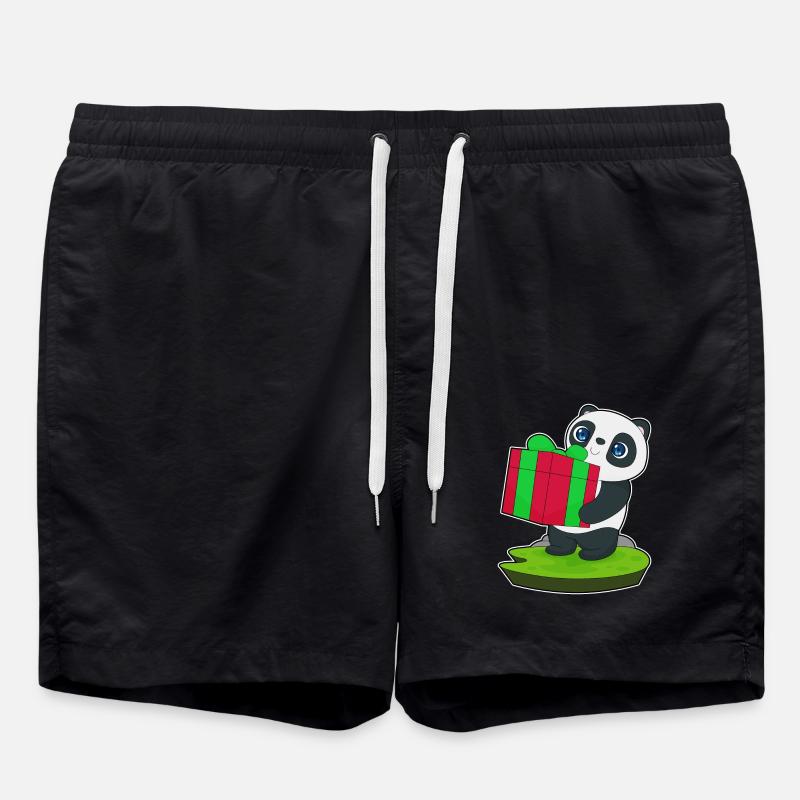 Panda Christmas Package - Swim Trunks - black
