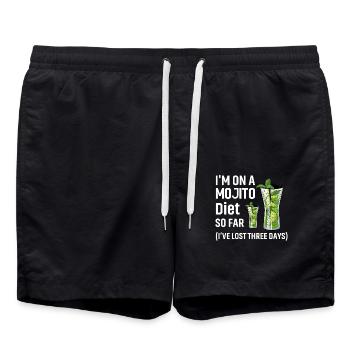 I'm on a Mojito Diet so far I've lost three days - Badeshorts - Schwarz - Vorne - AI Model Male 185 light (185cm)